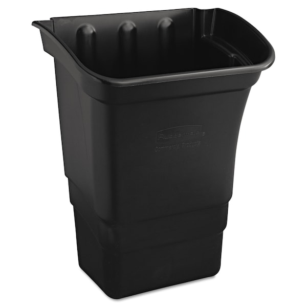 Rubbermaid Commercial 8 gal Rectangular Utility Cart Bin, Black, Open Top, Polyethylene, 17 in FG335388BLA - main